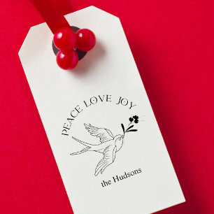 Tampons Encreurs Peace Love Joie Noël Tattoo Bird Berry