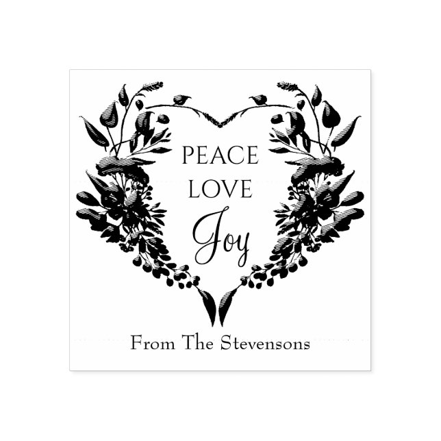 Tampons Encreurs Peace Love Joy Floral Christmas (Impression)