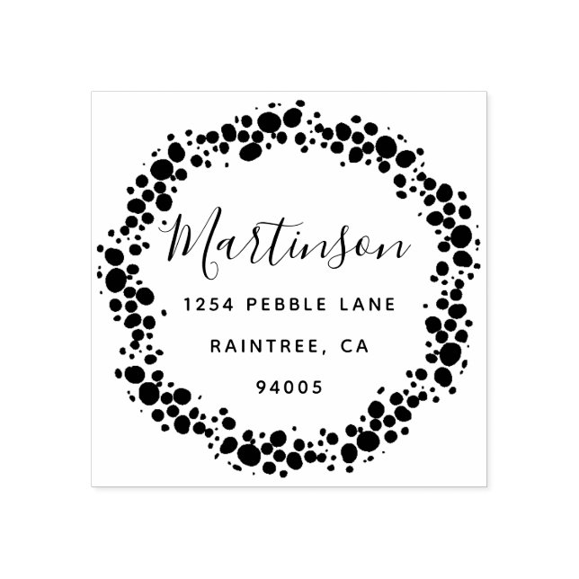 Tampons Encreurs Pebble Wreath Family Adresse de retour (Impression)