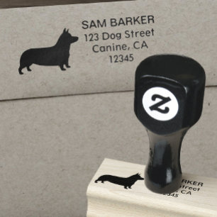 Tampons Encreurs Pembroke Welsh Corgi Silhouette Retour Adresse :