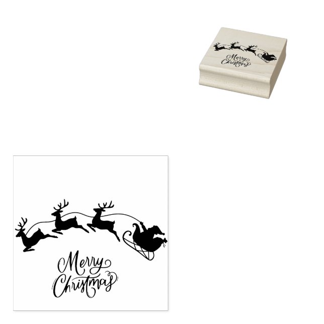Tampons Encreurs Père Noël à Sleigh Joyeux timbre de Noël (Tamponné)