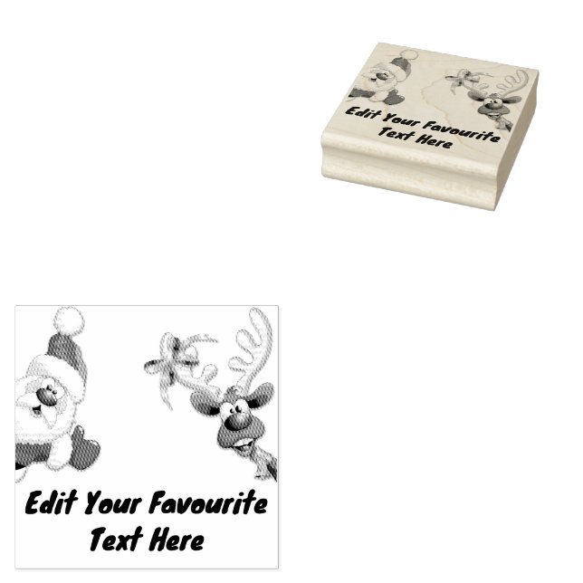 Tampons Encreurs Père Noël et Reindeer Joyeux Noël Joyeux dessin an (Tamponné)