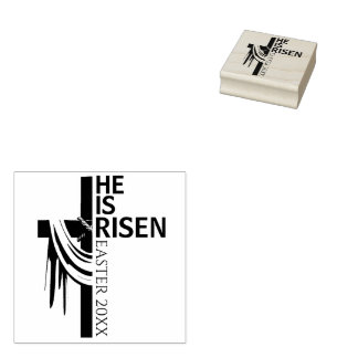 Tampons Encreurs Personalized He Is Risen Vintage Easter Cross