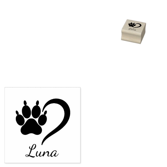Tampons Encreurs Personalized Modern Trendy Dog Pet Paw Print Cute  (Tamponné)