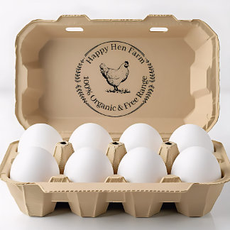 Tampons Encreurs Personalized Vintage Hen Egg Stamp – Custom Farm L