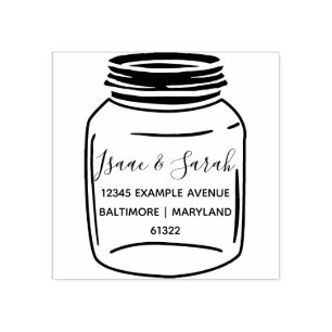 Tampons Encreurs Personnalisable Rustic Mason Jar Adresse de retour