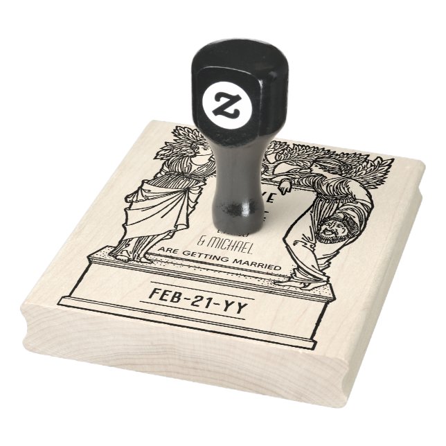 Tampons Encreurs Personnalisé Enregistrer la date ART Nouveau Déco  (Tampon)