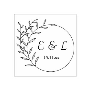 Tampons Encreurs Personnalisé Florale Initiales 