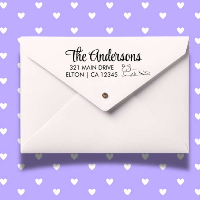 Tampons Encreurs Personnaliser l'adresse de retour Kitten (Create heartfelt mail with a personalized kitten return address rubber stamp.)