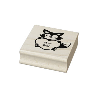 Tampons Encreurs Personnaliser - Little Fox Holding Heart