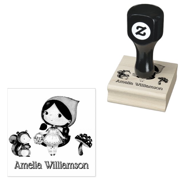 Tampons Encreurs Petit chapeau rouge de l'équitation maternelle pré (Tamponné)