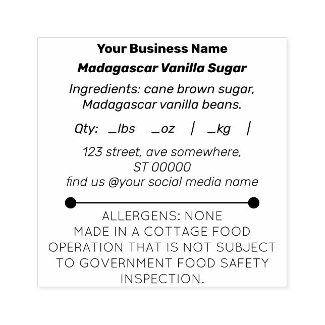 Tampons Encreurs Petite entreprise Droit de chalet Étiquette en cao (Impression)