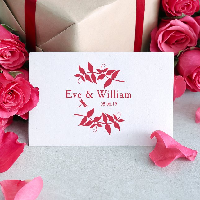 Tampons Encreurs Petite libellule avec branches et design feuille (Créateur téléchargé)