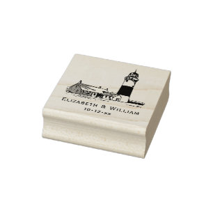 Tampons Encreurs Phare de Sankaty Head stylisé de Nantucket Couple
