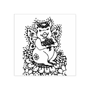 TAMPONS ENCREURS PIG VOLANT, AILES À BOUTEILLE, JARDIN FAIRY WHIMSY