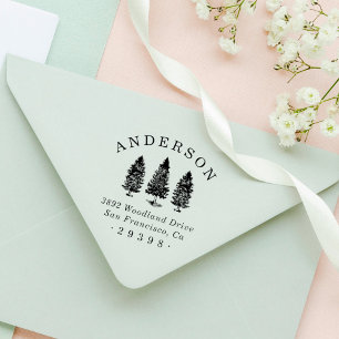 Tampons Encreurs Pins de bois personnalisés Nom de famille Adresse 