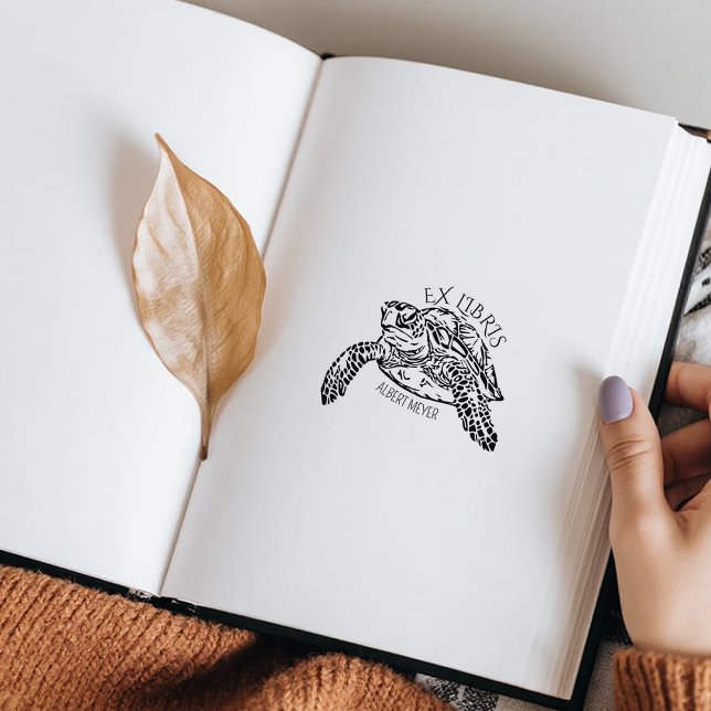 Tampons Encreurs Plaque de réservation personnalisée Turtle Ex Libr (Créateur téléchargé)