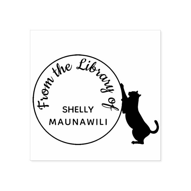 Tampons Encreurs Plaque d'enregistrement de chat de la bibliothèque (Impression)