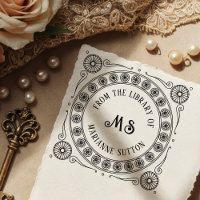 Plaque vintage "From the Library of" Monogram