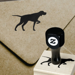 Tampons Encreurs Pointeur Pointeur Chien race Silhouette Caoutchouc