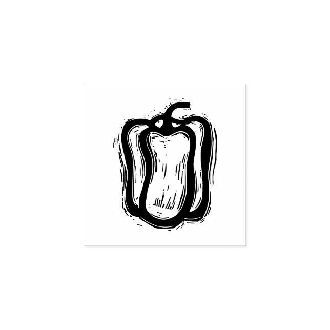 Tampons Encreurs Poivre Végétal Menu Choix Linocut Rustique (Impression)