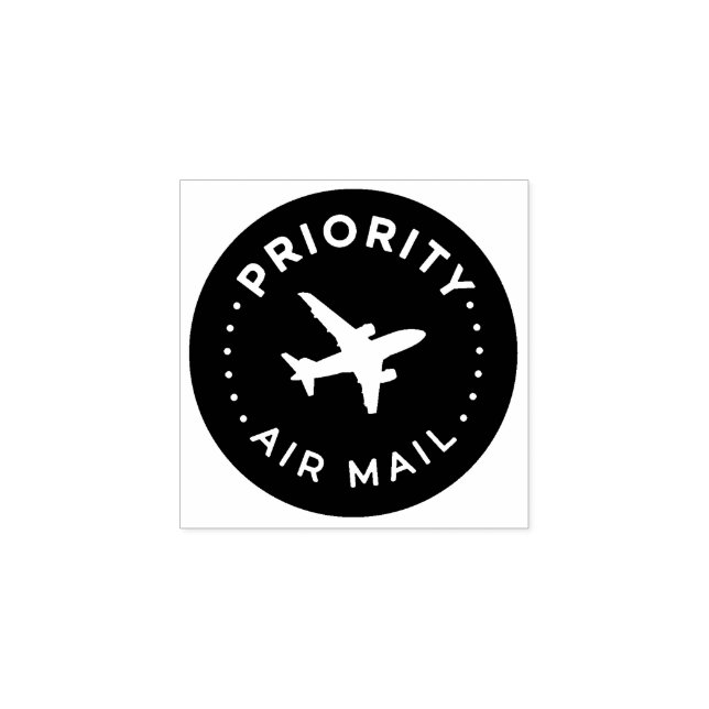 Tampons Encreurs PRIORITY VIA AIR MAIL 飛行機 airplane ラバースタンプ (Impression)