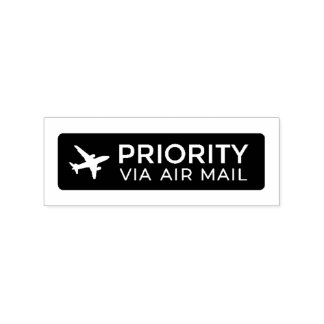 Tampons Encreurs PRIORITY VIA AIR MAIL 飛行機 airplane ラバースタンプ