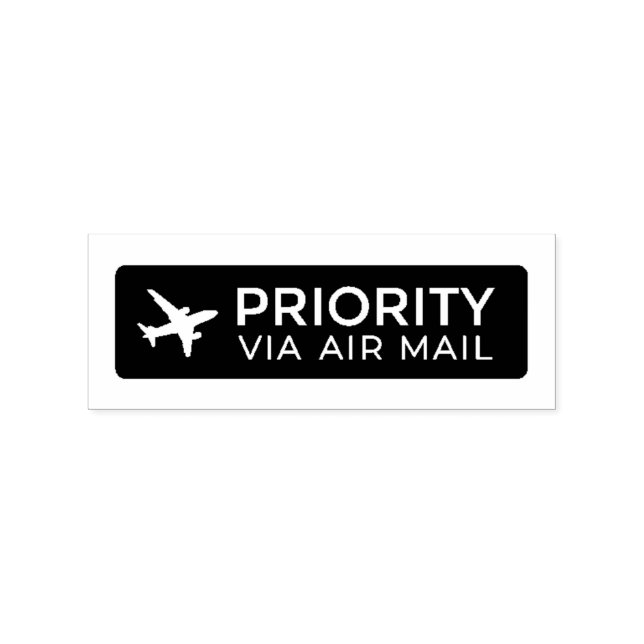 Tampons Encreurs PRIORITY VIA AIR MAIL 飛行機 airplane ラバースタンプ (Impression)