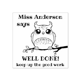 Tampons Encreurs Professeur personnalisé dit bien fait Hibou Éloge 