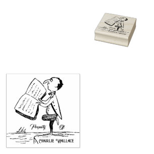 Tampons Encreurs Propriété Du Livre De La Bibliothèque De Man Tim