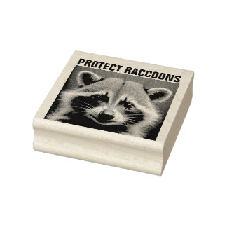 Tampons Encreurs PROTÉGER LES RACCOONS - Timbre en caoutchouc en bo