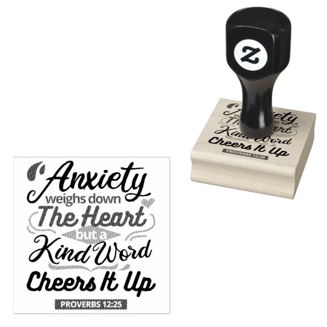 Tampons Encreurs Proverbes 12:25 Verset de la Bible – Art de mots g (Tamponné)