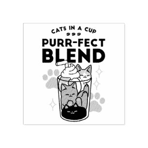 Tampons Encreurs Purr-fect Blend : Cat and Coffee Art for Pet Lover