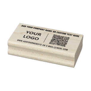 Tampons Encreurs QR Code Scan Custom Text and Logo Rubber Stamp
