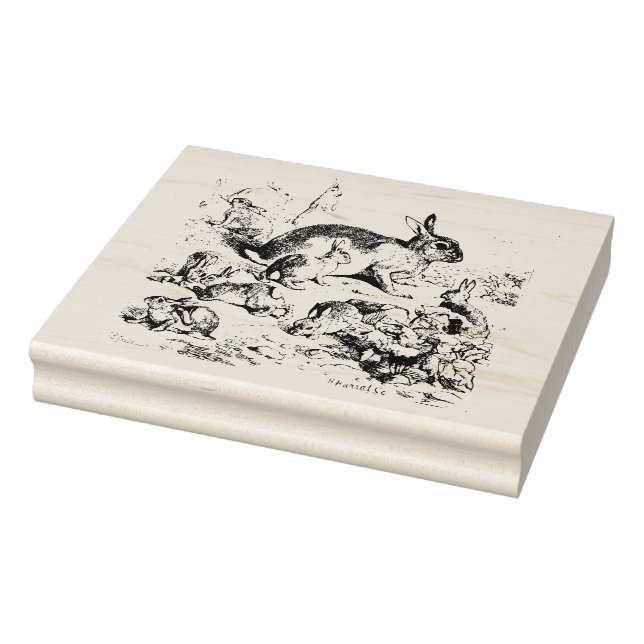 Tampons Encreurs Rabbit Family Wooden Stamp (Tampon)