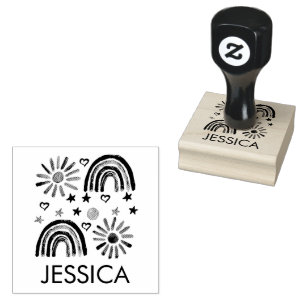 Tampons Encreurs Rainbow Cute Sun Kids Moderne Aquarelle