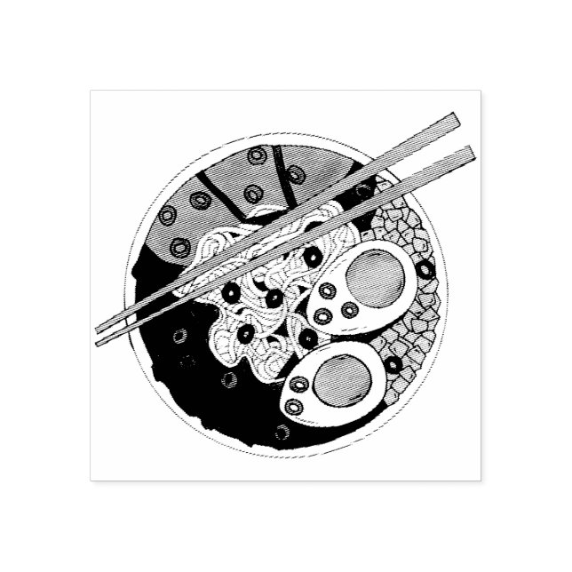 Tampons Encreurs Ramen Noodles Bowl Restauration Japonaise Foin (Impression)