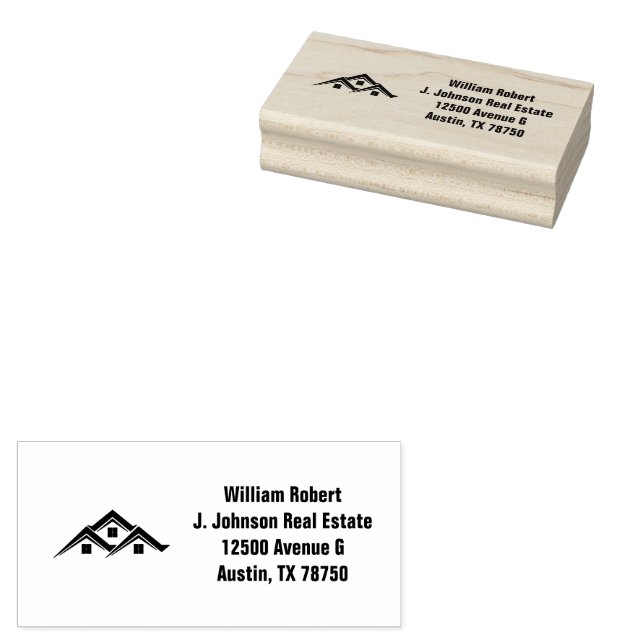 Tampons Encreurs Real Estate Golden House Logo Modern Realtor (Tamponné)