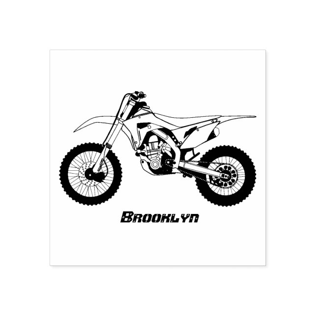 Tampons Encreurs Red dirt bike motorcycle (Impression)