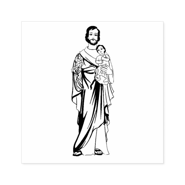 Tampons Encreurs Religieux catholique Saint Joseph et Enfant Jésus (Impression)