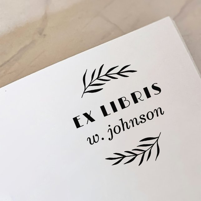 Tampons Encreurs Rétro minimal Botanique Ex Libris Plaque (Créateur téléchargé)