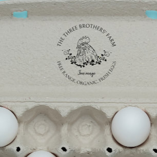 Tampons Encreurs Rond rustique Cartons d'oeufs frais personnalisé