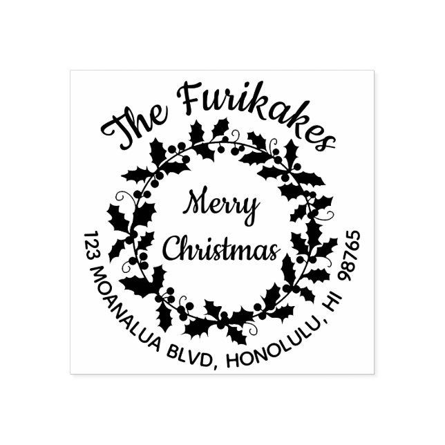 Tampons Encreurs Ronde Noël Adresse de retour Timbre en caoutchouc  (Impression)