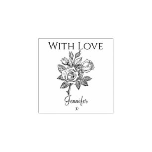 Tampons Encreurs Rose vintage Avec Timbre D'Amour