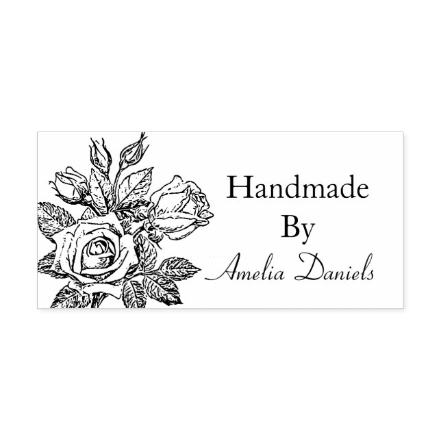 Tampons Encreurs Rose vintage fabriqué à la main par (Impression)