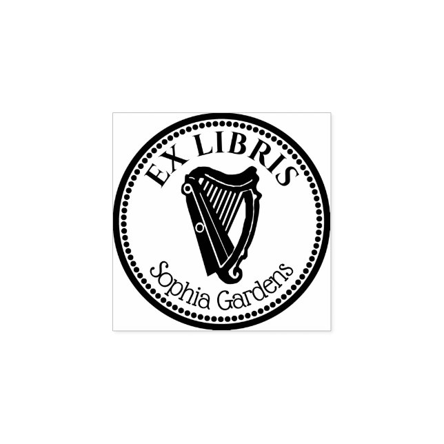 Tampons Encreurs Round Ex Libris - Harpe (Impression)