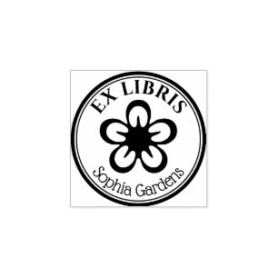 Tampons Encreurs Round Ex Libris - Motif Fleur