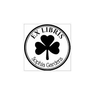 Tampons Encreurs Round Ex Libris - Sta en caoutchouc Motif Shamrock