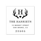 Rustic Antlers Monogram Nom de famille Adresse de 