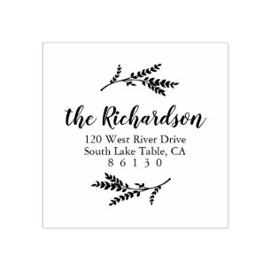 Tampons Encreurs Rustic Botanical Return Adresse Self-inking